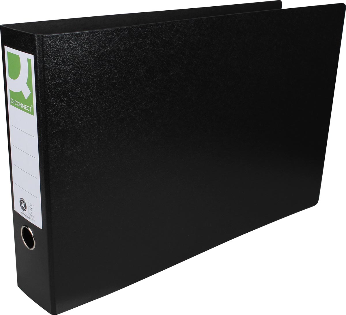 Q-CONNECT ordner, voor ft A3, uit karton, liggend, rug van 8 cm, zwart