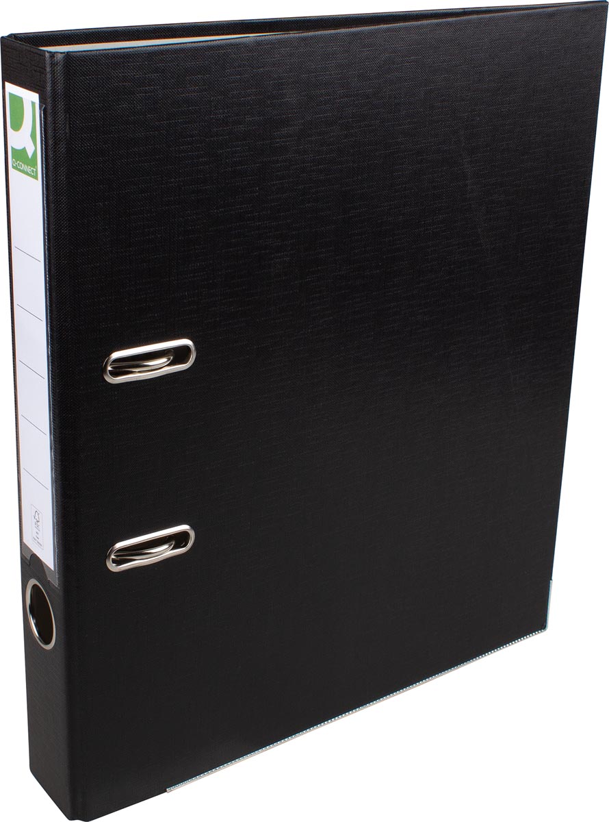 Q-CONNECT ordner, voor ft A4, uit PP en papier, met beschermrand, rug van 5 cm, zwart