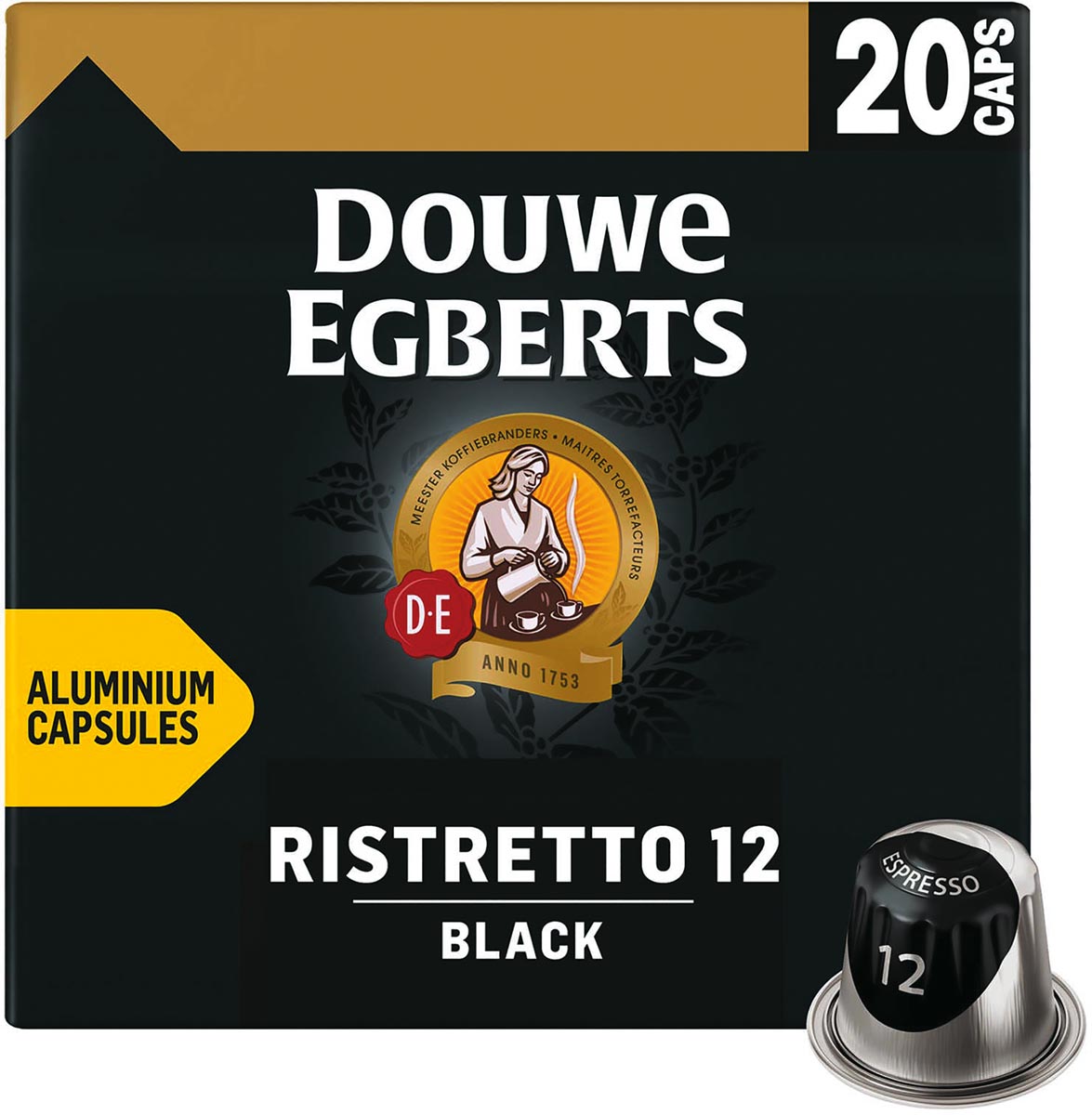 Douwe Egberts Espresso Black koffiecapsules, pak van 20 stuks afbeelding