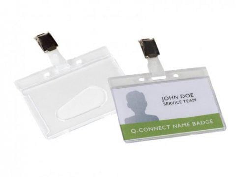 Q-Connect badge met clip 85 x 54 mm Q-Connect badge met clip 85 x 54 mm
