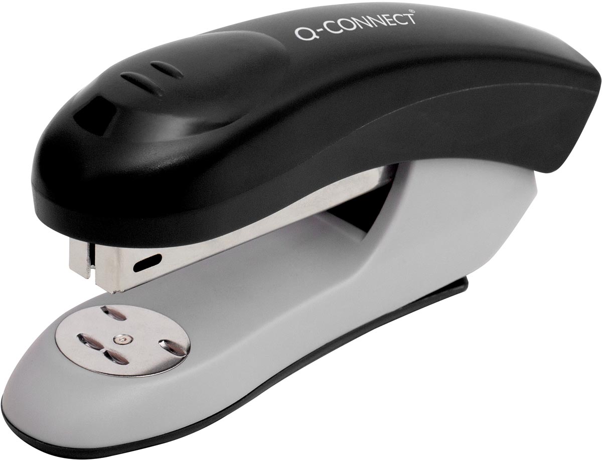 Q-CONNECT nietmachine, kunststof, half strip, 20 blad, zwart afbeelding