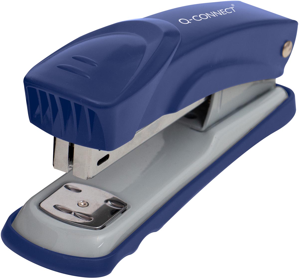 Q-CONNECT nietmachine, metaal, half strip, 25 blad, blauw