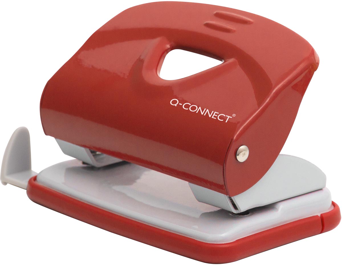 Q-CONNECT Light Duty perforator, metaal, 20 blad, rood afbeelding