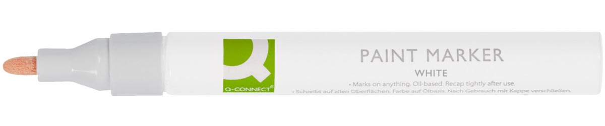 Q-CONNECT paint marker, op oliebasis, ronde punt, wit
