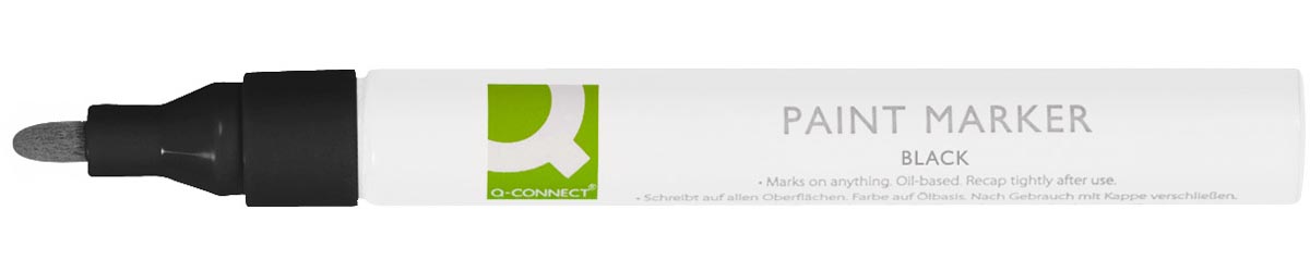 Q-CONNECT paint marker, op oliebasis, ronde punt, zwart