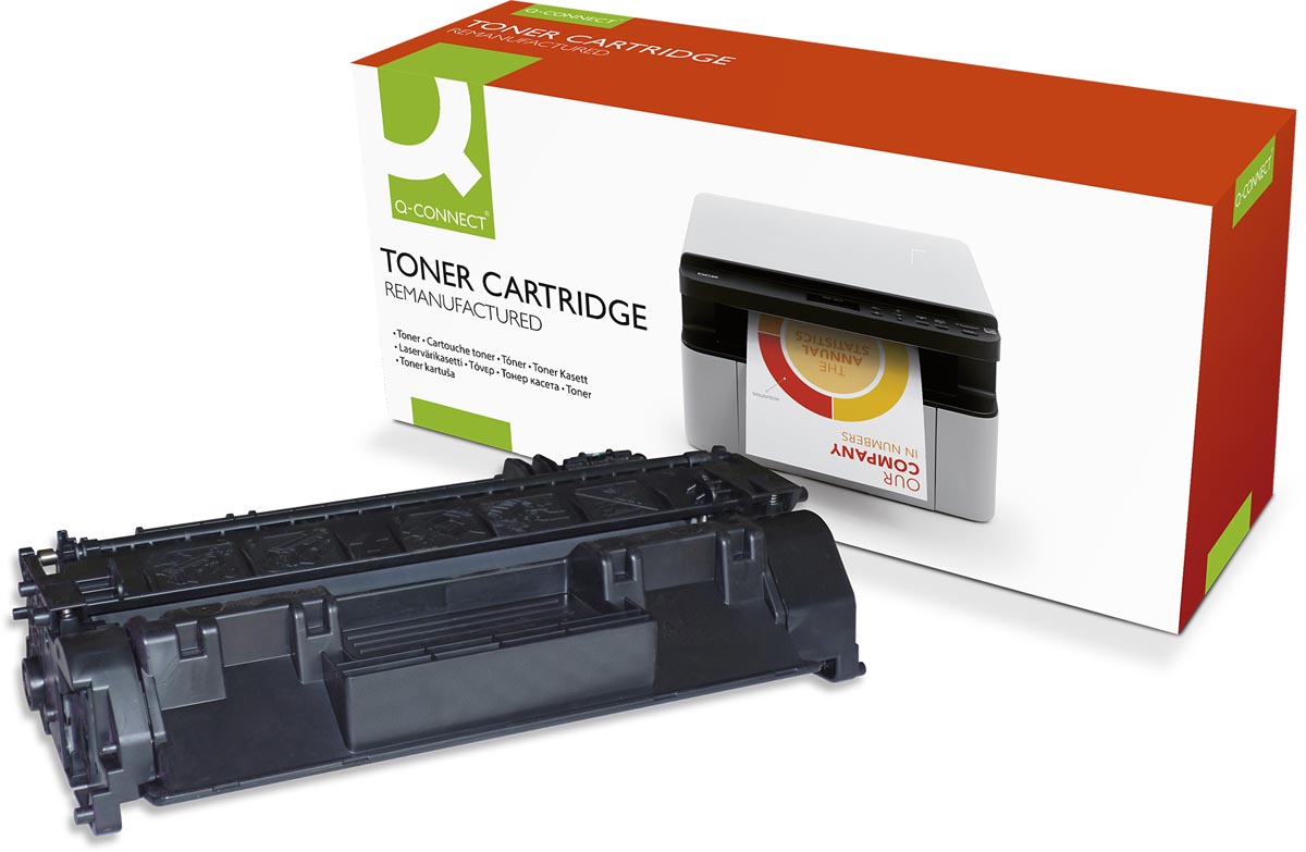 Q-CONNECT toner zwart 2300 pagina&apos;s voor HP - OEM: CE505A afbeelding