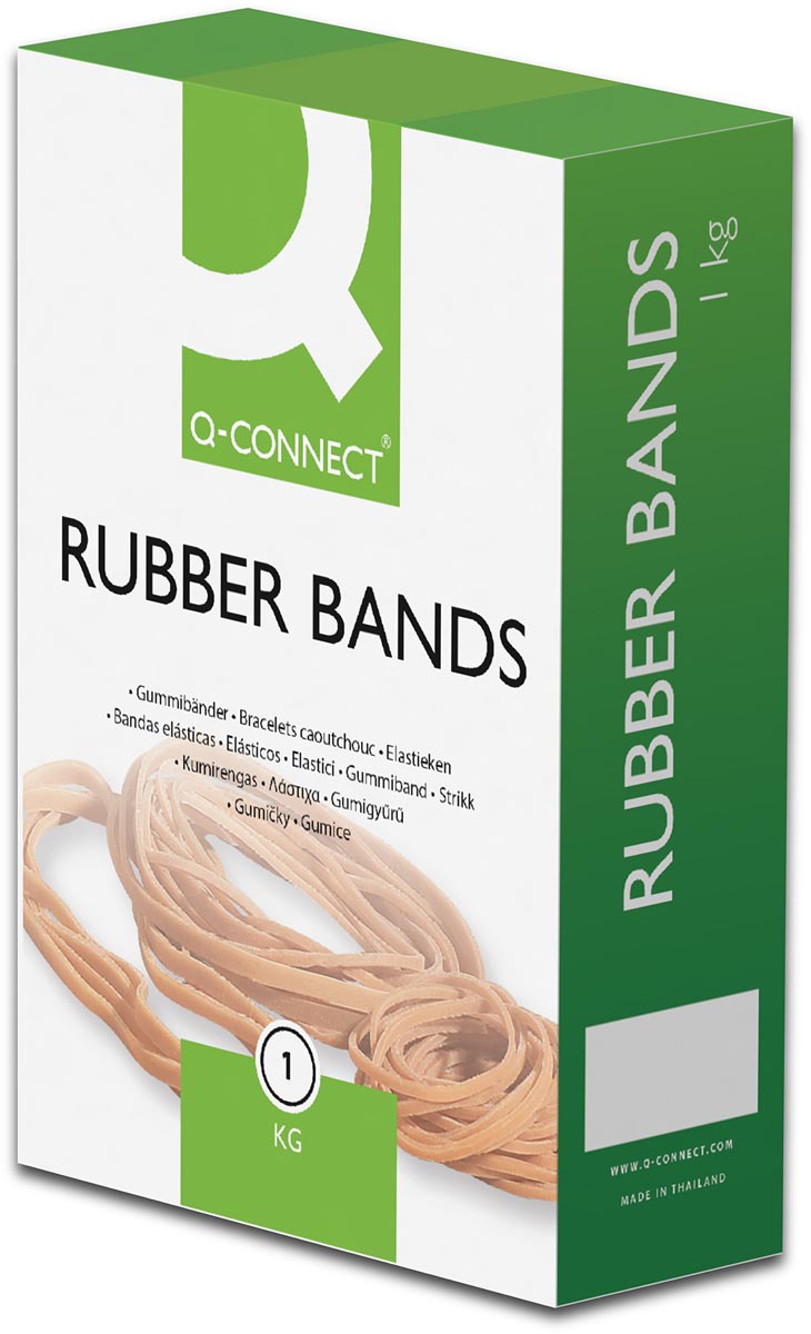 Q-CONNECT elastieken, breedte 2 mm, lengte 120 mm, doos van 1 kg