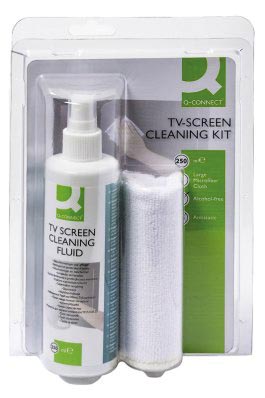 Q-Connect reinigingsspray voor scherm en toetsenbord inclusief doek pompspray van 250 ml Q-Connect reinigingsspray voor scherm en toetsenbord inclusief doek pompspray van 250 ml