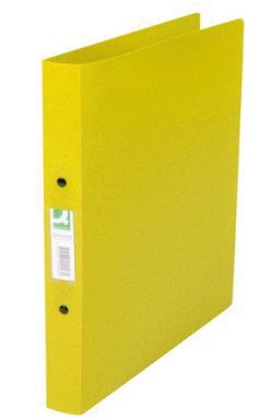 Q-CONNECT ringmap, PP, 2 ringen, 25 mm, transparant geel Q-CONNECT ringmap, PP, 2 ringen, 25 mm, transparant geel