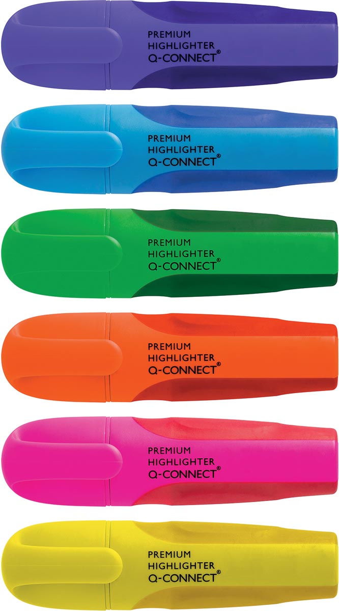 Q-CONNECT Premium markeerstift, geassorteerde kleuren, pak van 6 stuks afbeelding