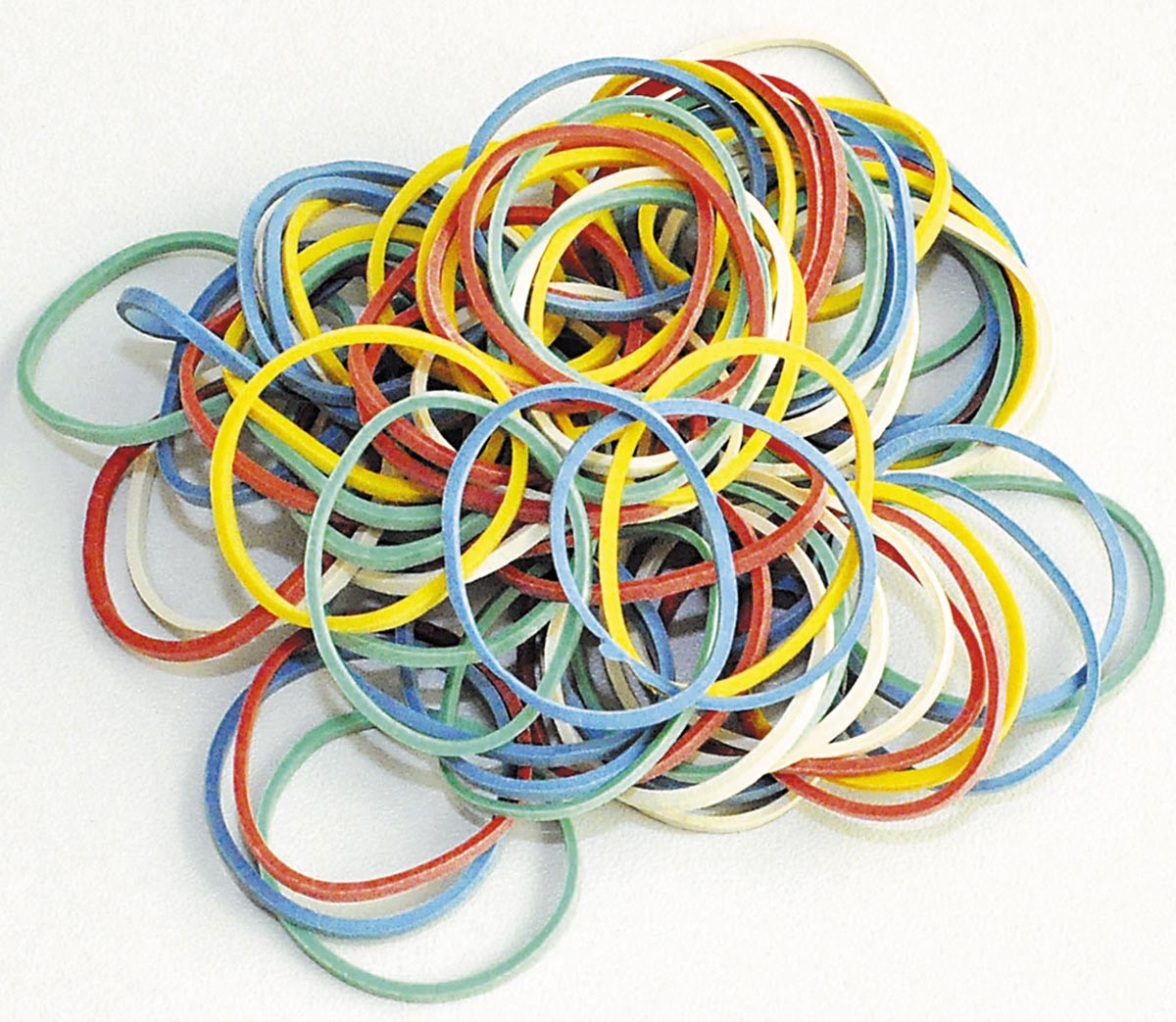 Q-CONNECT elastieken, breedte 1,5 mm, lengte 25 mm, 250 g, geassorteerde kleuren Q-CONNECT elastieken, breedte 1,5 mm, lengte 25 mm, 250 g, geassorteerde kleuren