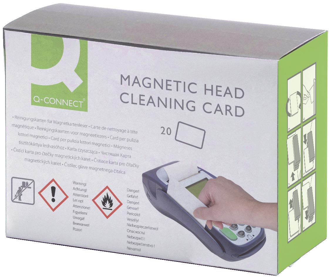 Q-CONNECT reinigingskaart, voor kaartlezers, pak van 20 stuks afbeelding