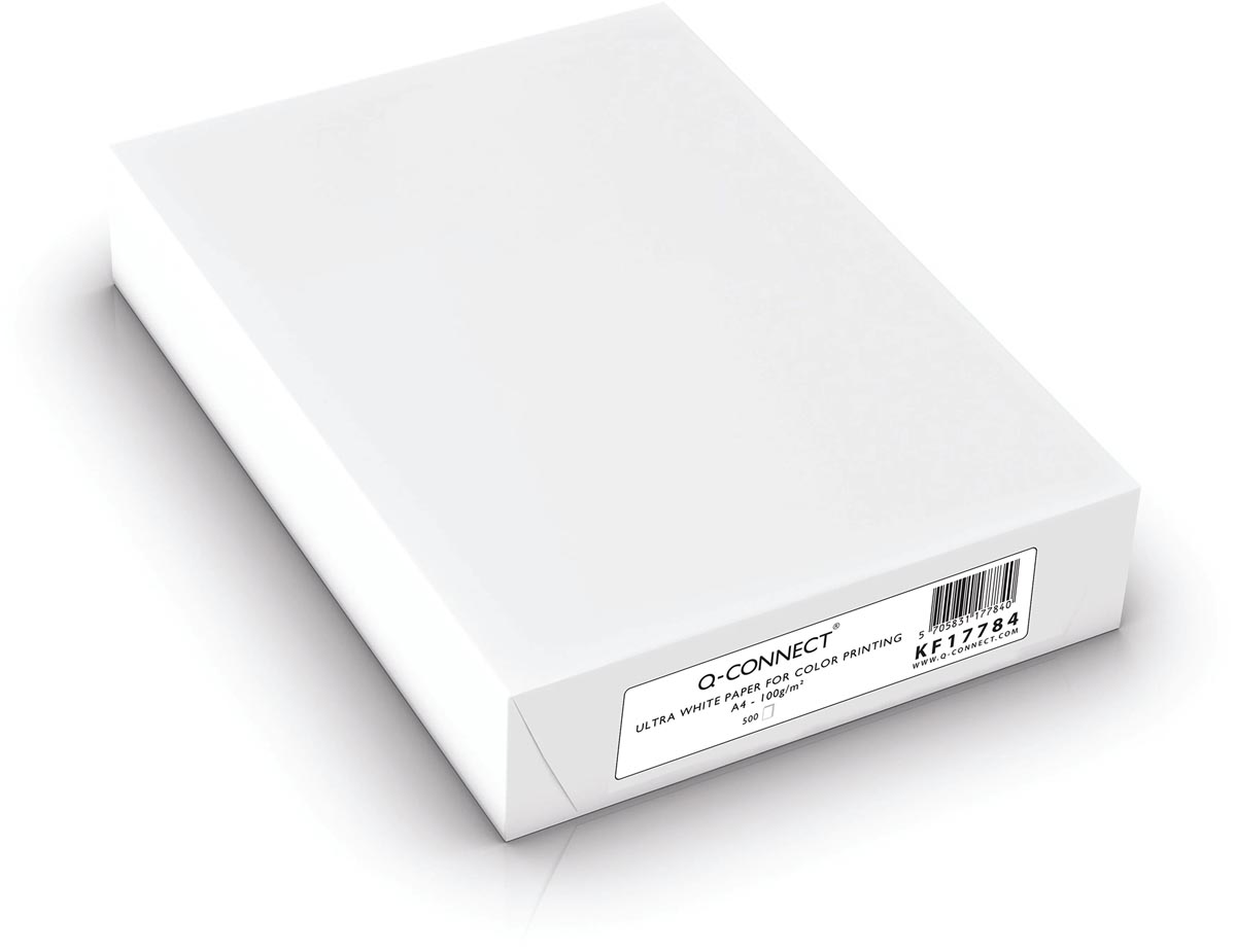 Q-CONNECT presentatiepapier, ultra white, ft A4, 100 g, pak van 500 vel, wit afbeelding