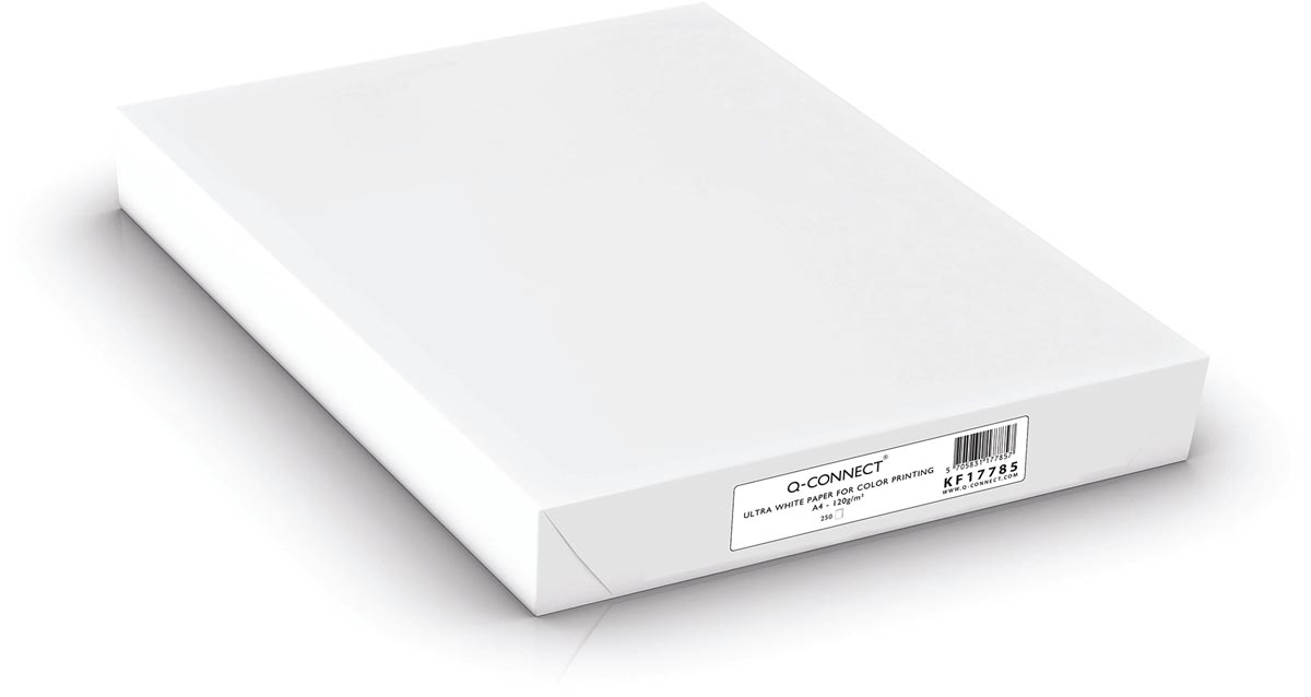 Q-CONNECT presentatiepapier, ultra white, ft A4, 120 g, pak van 250 vel, wit afbeelding