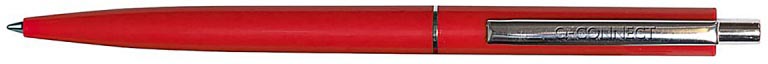 Q-CONNECT balpen, 0,7 mm, medium punt, metalen clip, rood, doos van 20 stuks