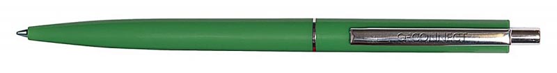 Q-CONNECT balpen, 0,7 mm, medium punt, metalen clip, groen, doos van 20 stuks