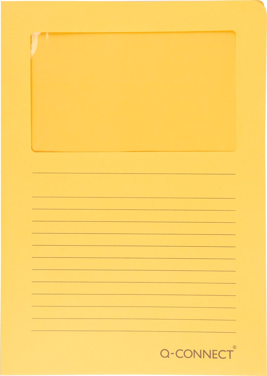 Q-CONNECT L-map met venster, 120 g/m², A4, pak van 100 stuks, oranje afbeelding
