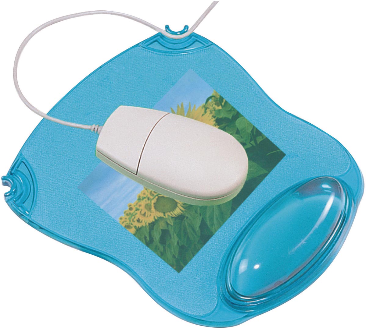 Q-CONNECT muismat, gel, met polssteun, blauw afbeelding