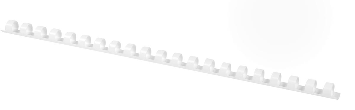Q-CONNECT bindrug 8mm 21 rings 100 stuks wit