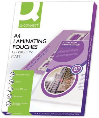 Q-Connect lamineeretui A4 2x 125 micron transparant 100 stuks Q-Connect lamineeretui A4 2x 125 micron transparant 100 stuks