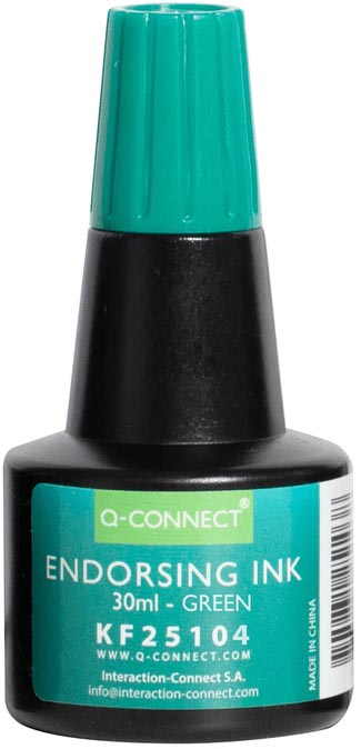 Q-CONNECT stempelinkt, flesje van 28 ml, groen