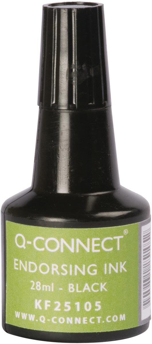 Q-CONNECT stempelinkt, flesje van 28 ml, zwart afbeelding