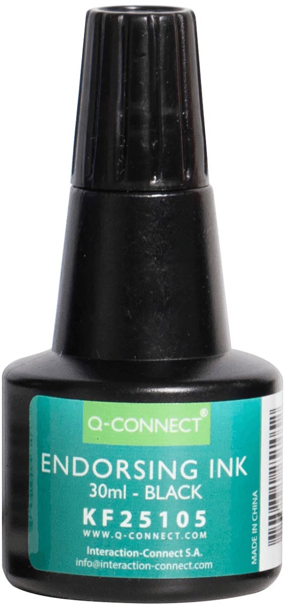 Q-CONNECT stempelinkt, flesje van 28 ml, zwart