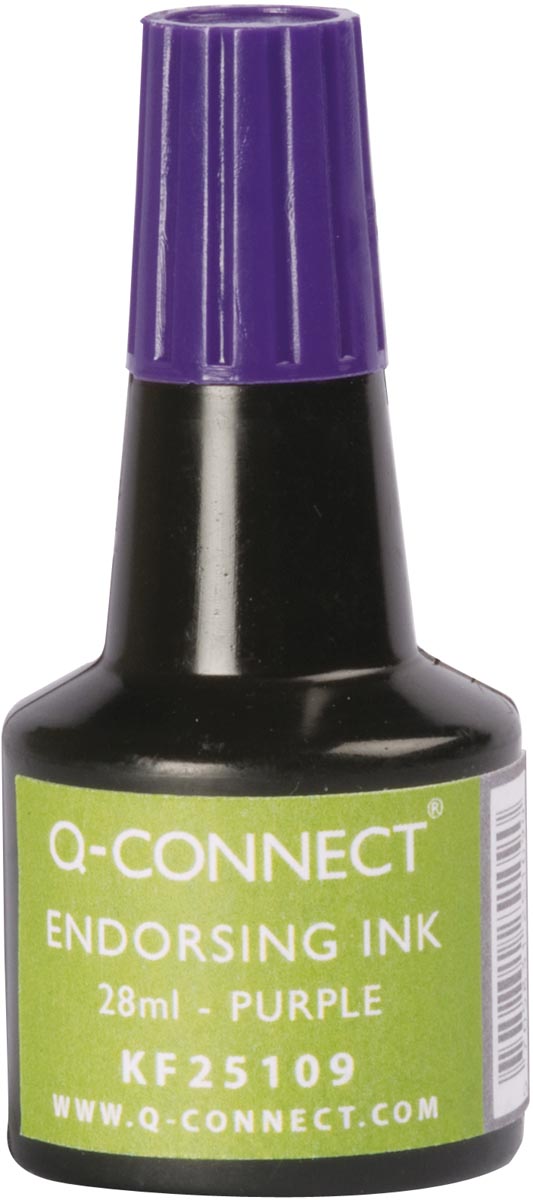 Q-CONNECT stempelinkt, flesje van 28 ml, violet Q-CONNECT stempelinkt, flesje van 28 ml, violet