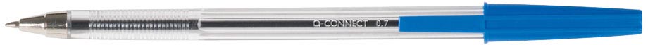 Q-CONNECT balpen, met dop, 0,7 mm, medium punt, blauw, doos van 50 stuks afbeelding