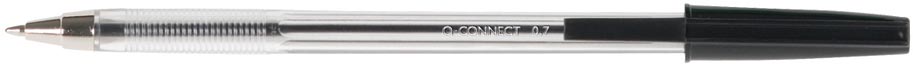 Q-CONNECT balpen, met dop, 0,7 mm, medium punt, zwart, doos van 50 stuks afbeelding