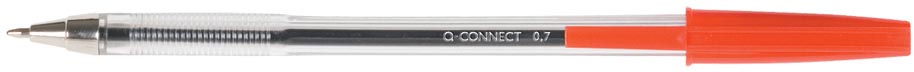 Q-CONNECT balpen, met dop, 0,7 mm, medium punt, rood, doos van 50 stuks afbeelding