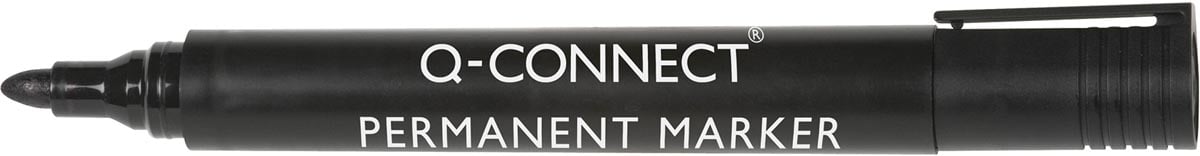Q-Connect permanente marker, ronde punt, zwart Q-Connect permanente marker, ronde punt, zwart