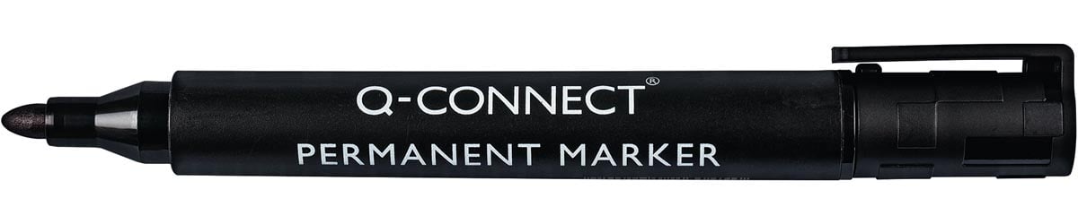 Q-CONNECT permanente marker, 2-3 mm, ronde punt, zwart