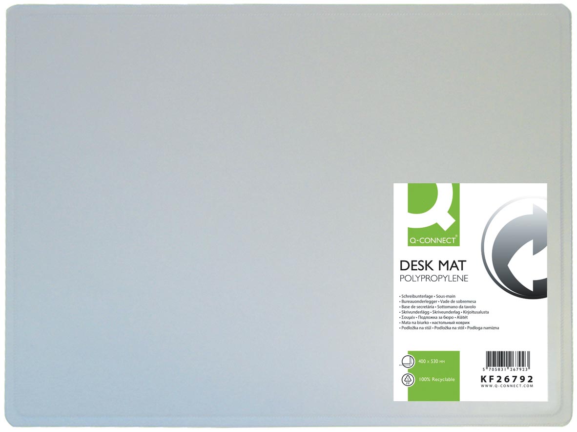 Q-CONNECT onderlegger, ft 53 x 40 cm, transparant afbeelding