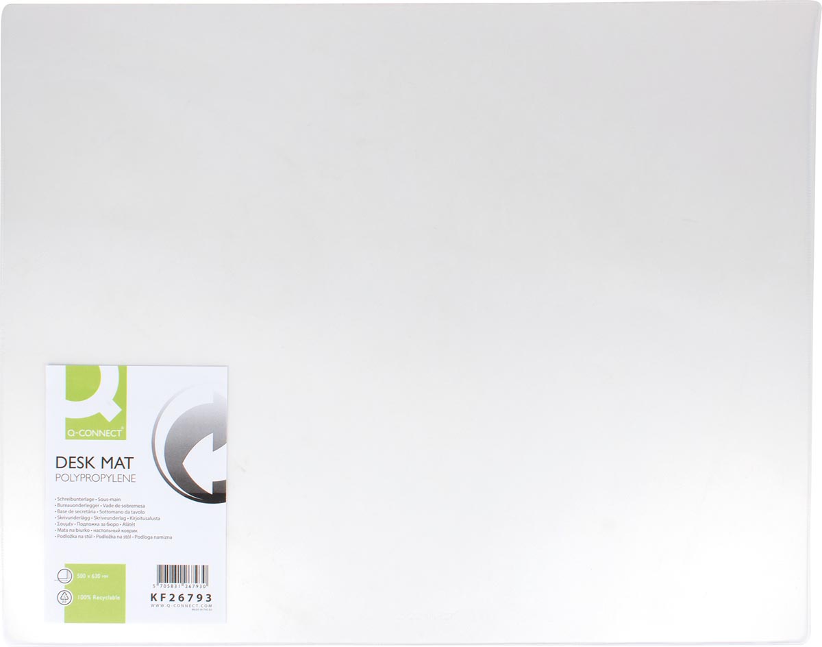 Q-CONNECT onderlegger, ft 65 x 50 cm, transparant