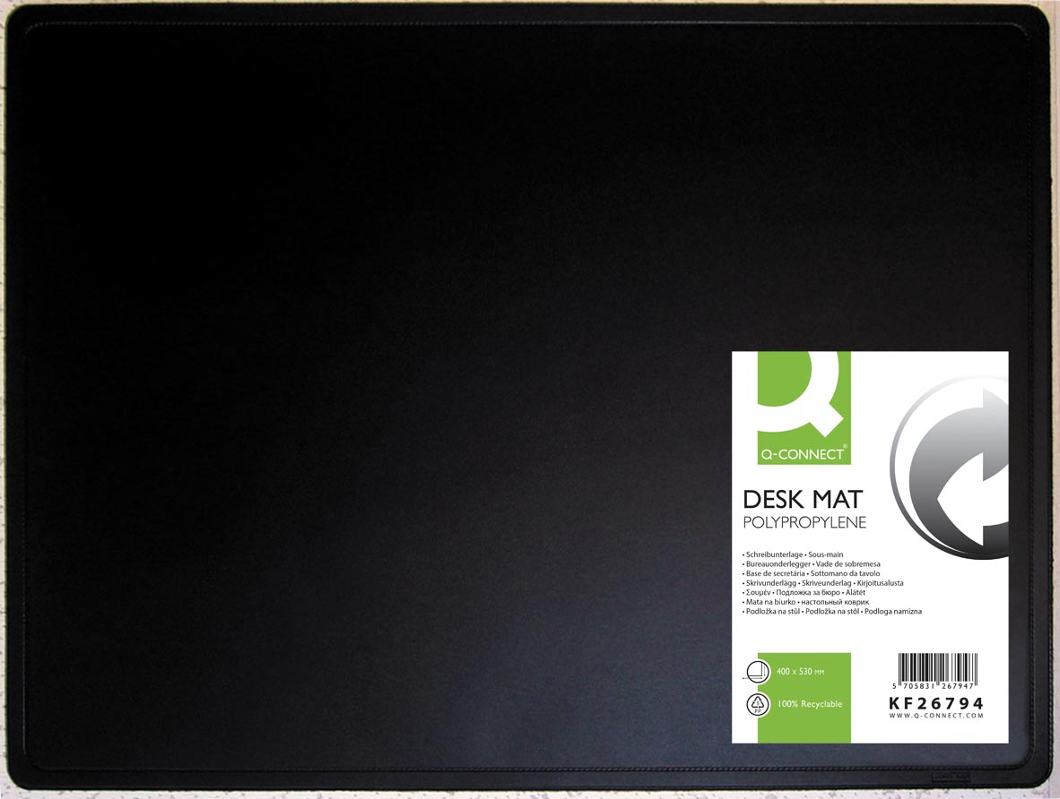 Q-CONNECT onderlegger, ft 53 x 40 cm, zwart afbeelding
