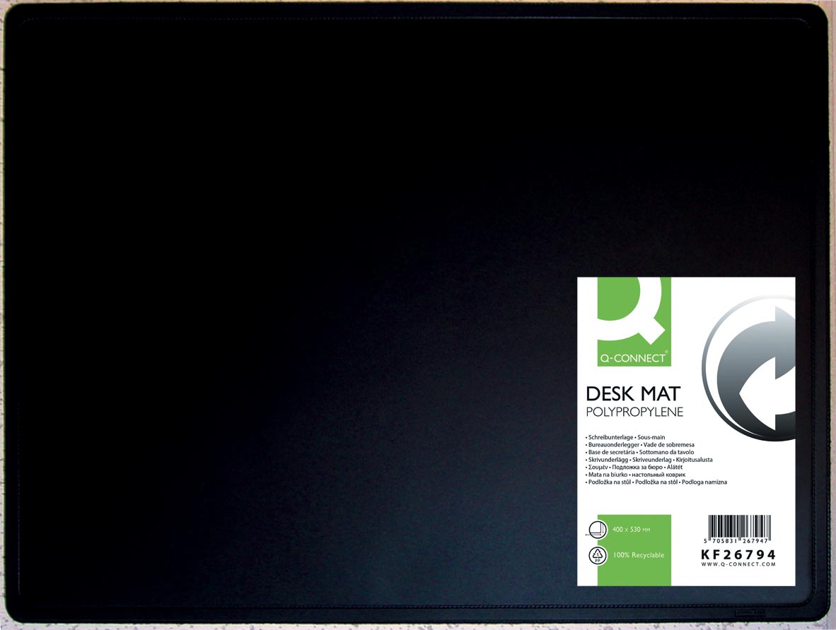 Q-CONNECT onderlegger, ft 53 x 40 cm, zwart