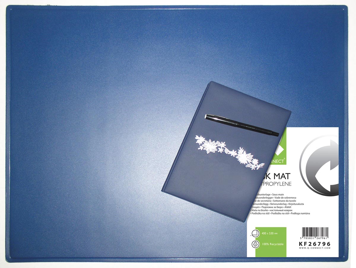 Q-CONNECT onderlegger, ft 53 x 40 cm, blauw Q-CONNECT onderlegger, ft 53 x 40 cm, blauw