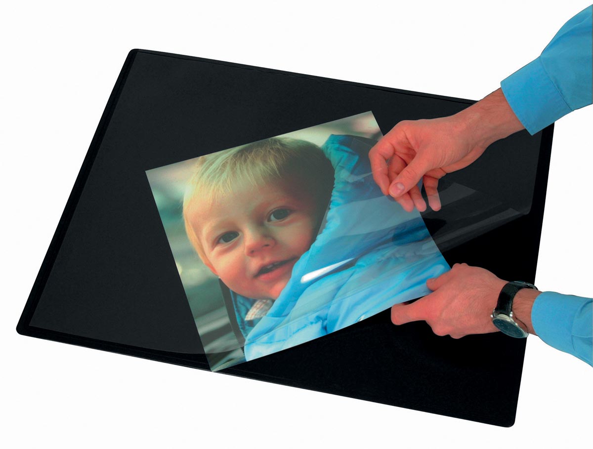 Q-CONNECT onderlegger, ft 63 x 50 cm, zwart, met folie