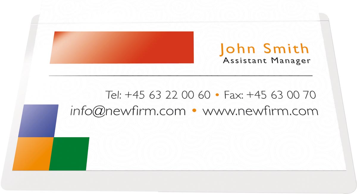 Q-CONNECT badge pocket, zelfklevend, ft 60 x 95 mm, open lange zijde, pak van 100 stuks