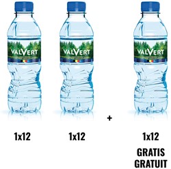 ACTIE VALVERT: 2 + 1 GRATIS: Valvert water, fles van 33 cl, pak van 12 stuks (ref. 53816)