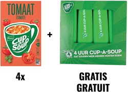 Actiepakket Cup a Soup: 4 x tomaat, pak van 21 zakjes + GRATIS 1 x markeerstift, groen, pak van 4 stuks