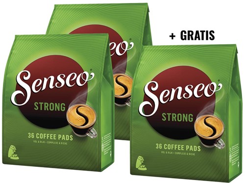 ACTIE SENSEO: 2 + 1 GRATIS: Senseo Strong, zakje van 36 koffiepads