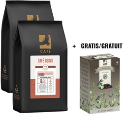 ACTION Q-CONNECT: 2 x grains de café Café Rosso, 1 kg + GRATUIT 1 x thé, earl grey, 20 sachets