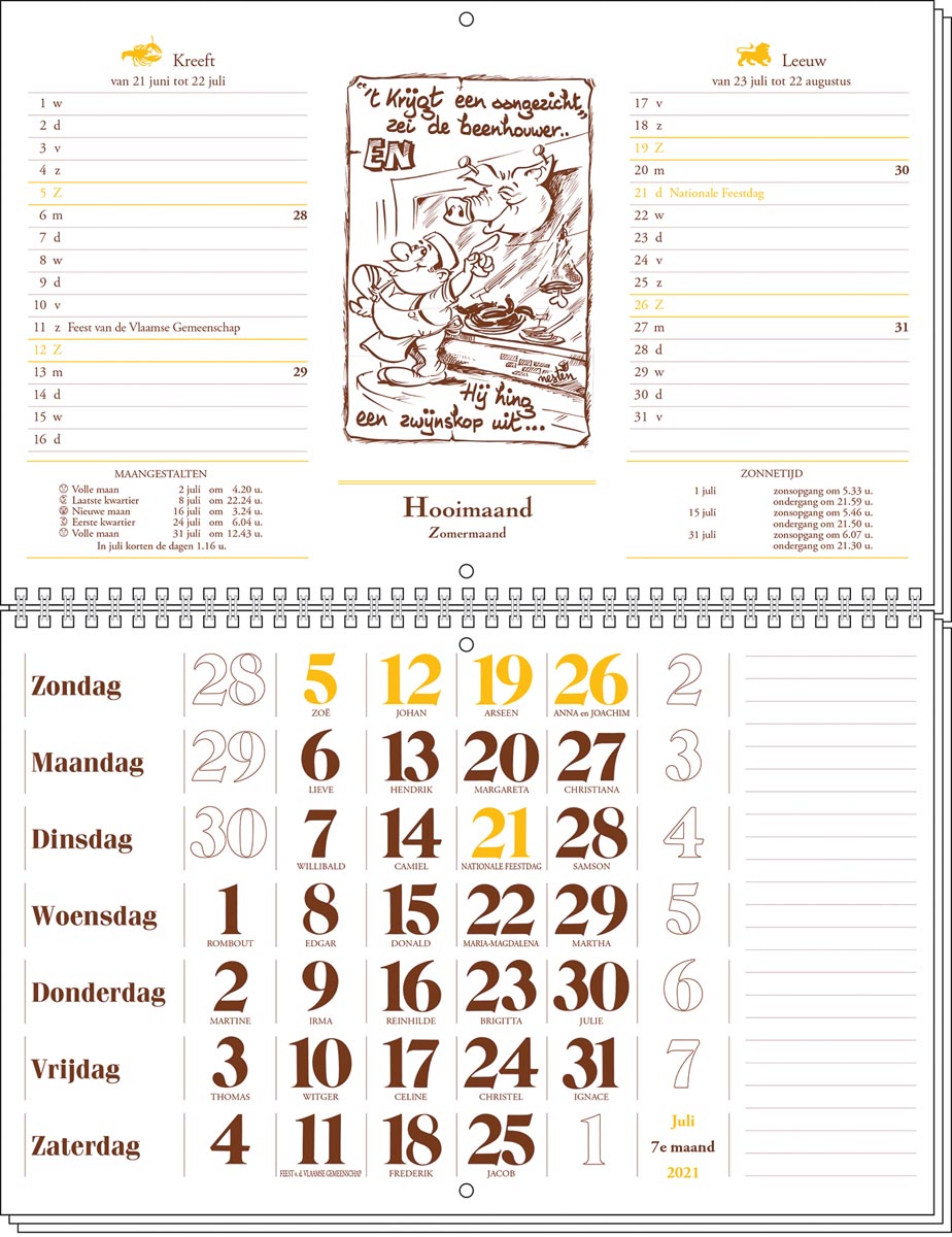 Maandkalender De Korenaar, 2022
