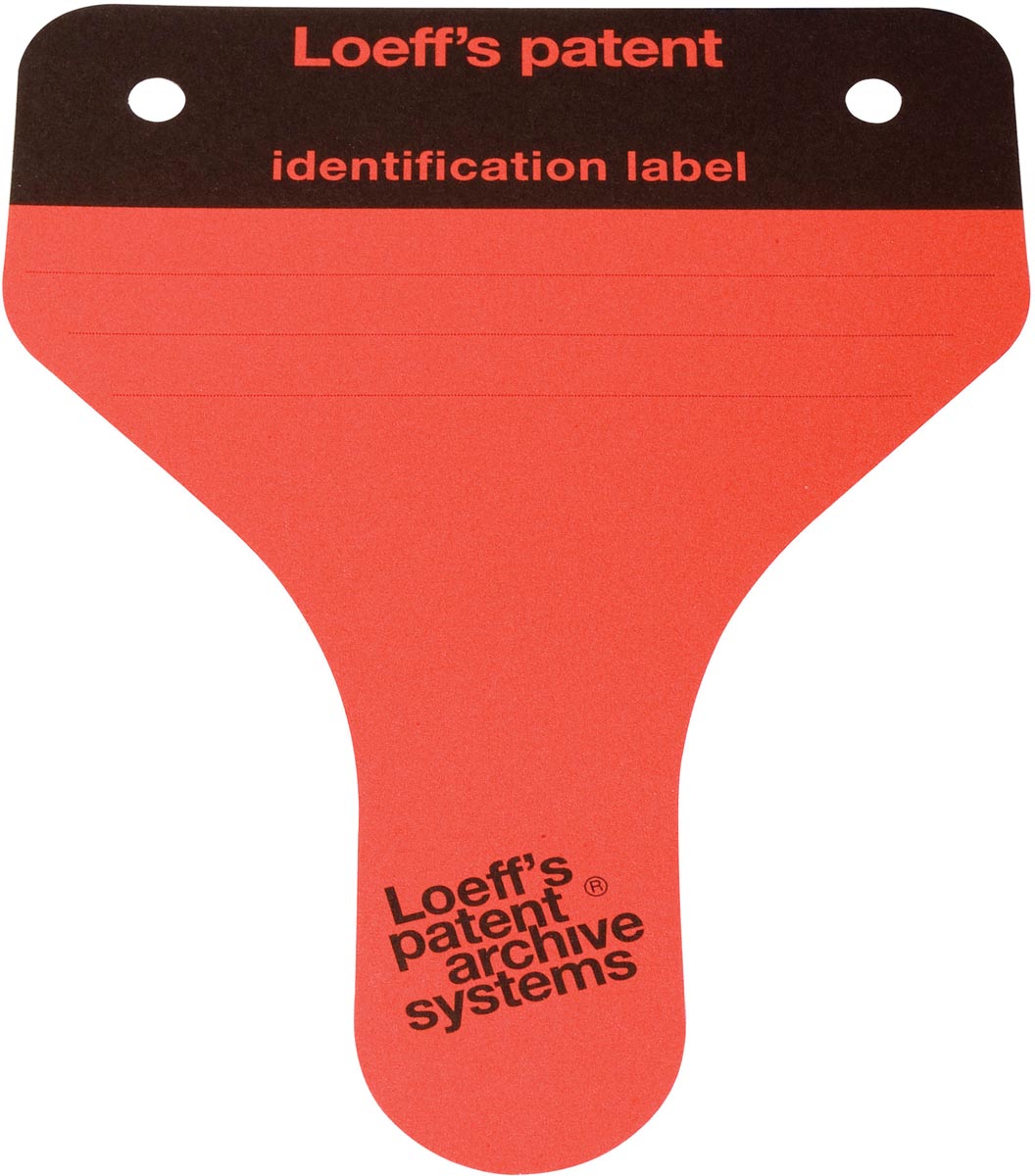 Loeff's archieflabels rood, doos met 100 stuks