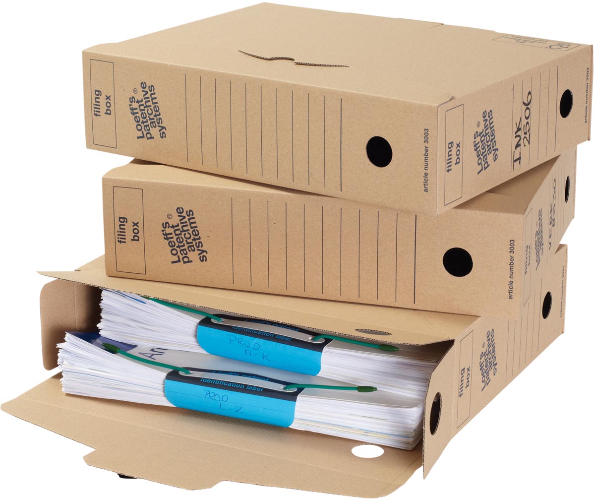Loeff's archiefdoos voor A4, ft 34,5 x 25 x 8 cm, bruin, pak van 8 stuks