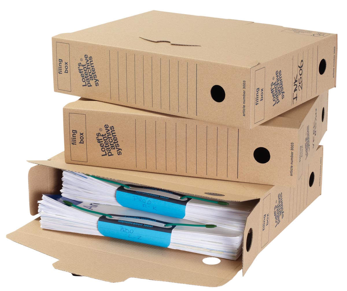 Loeff&apos;s archiefdoos Filing Box 345x250x80 mm, pak van 50 stuks afbeelding