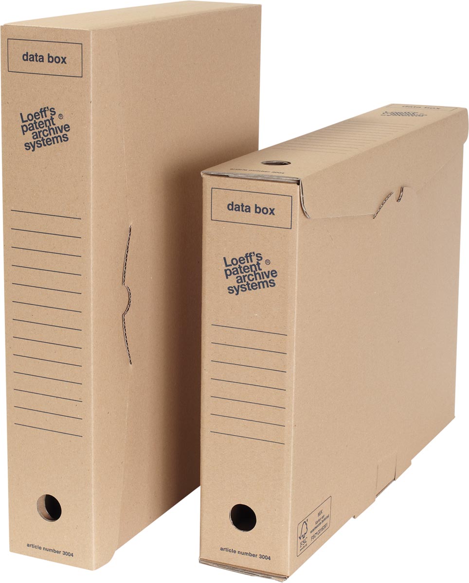 Loeff's archiefdoos Data box A3, golfkarton, bruin, pak van 8 stuks Loeff's archiefdoos Data box A3, golfkarton, bruin, pak van 8 stuks