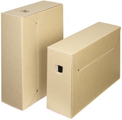 Loeff's archiefdoos City Box 30+, ft 390 x 260 x 115 mm, bruin/wit, pak van 50 stuks